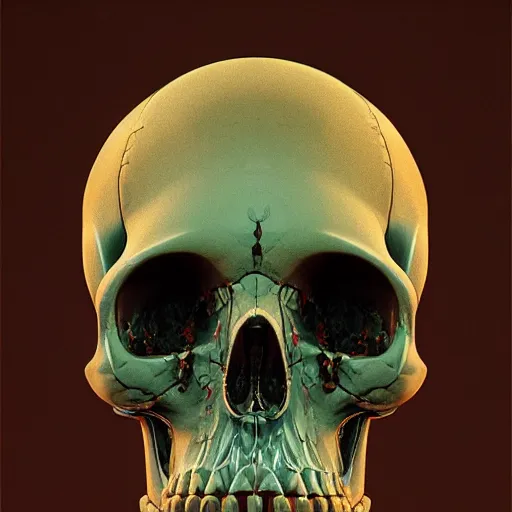 Image similar to portrait_of_a_melting_skull._intricate_abstract._intricate_artwork._by_Tooth_Wu_wlop_beeple_dan_mumford._octane_render_trending_on_artstat