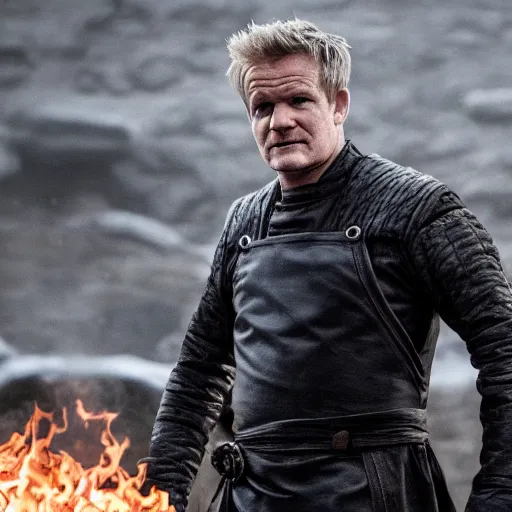 Prompt: gordon ramsey in game of thrones, 4 k, epic, cinematic, focus, movie still, fantasy, serious, extreme detail, atmospheric, dark colour, sharp focus