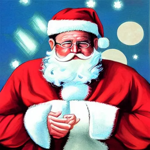 Image similar to “Santa clause in the style of alex ross”