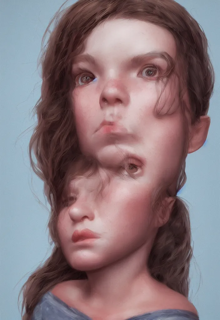 Image similar to stylized portrait of a young and strong girl by Sam Weber, concept art, detailed face, digital art, octane render trending on artstation, 4k, 8k, HD