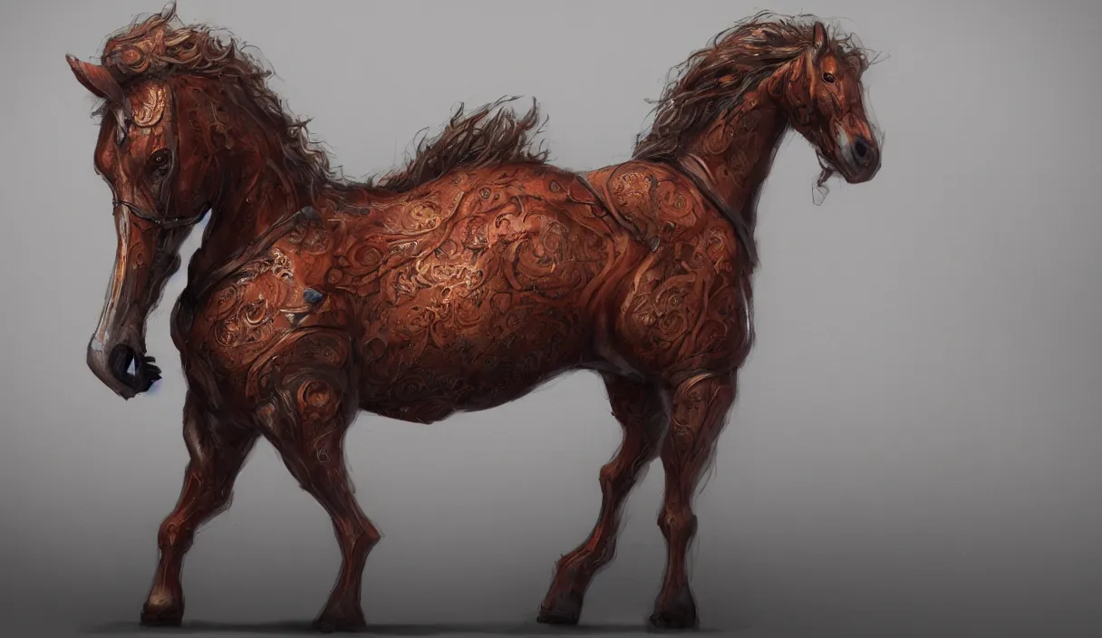 Image similar to anthropomorphic horse, female, 8 k concept art, by kadath, masterpiece, trending on artstation, 8 k