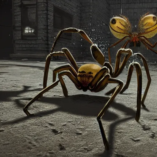 Image similar to walter white as a hideous spider, horror, photorealistic,, features intricate detail, epic composition and the style of unreal engine.