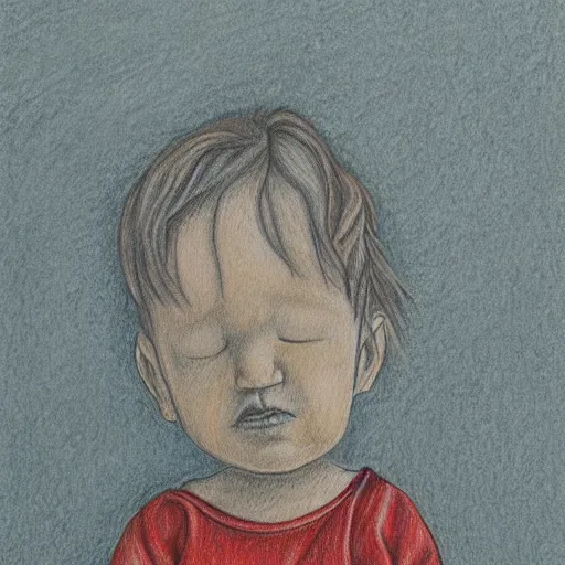 Image similar to a painting about loss, color pencil drawing