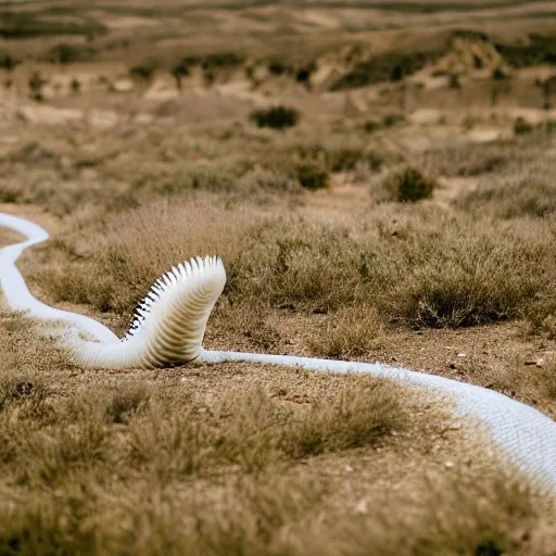 Prompt: a giant white worm destroying almeria, canon eos r 3, f / 1. 4, iso 2 0 0, 1 / 1 6 0 s, 8 k, raw, unedited, symmetrical balance, in - frame