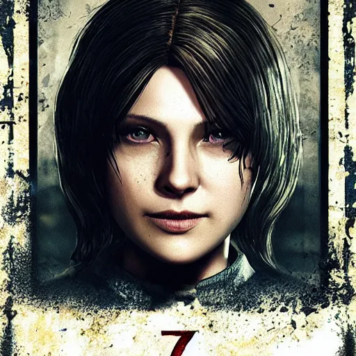 Image similar to eveline character poster from game resident evil 7, poster by capcom art team