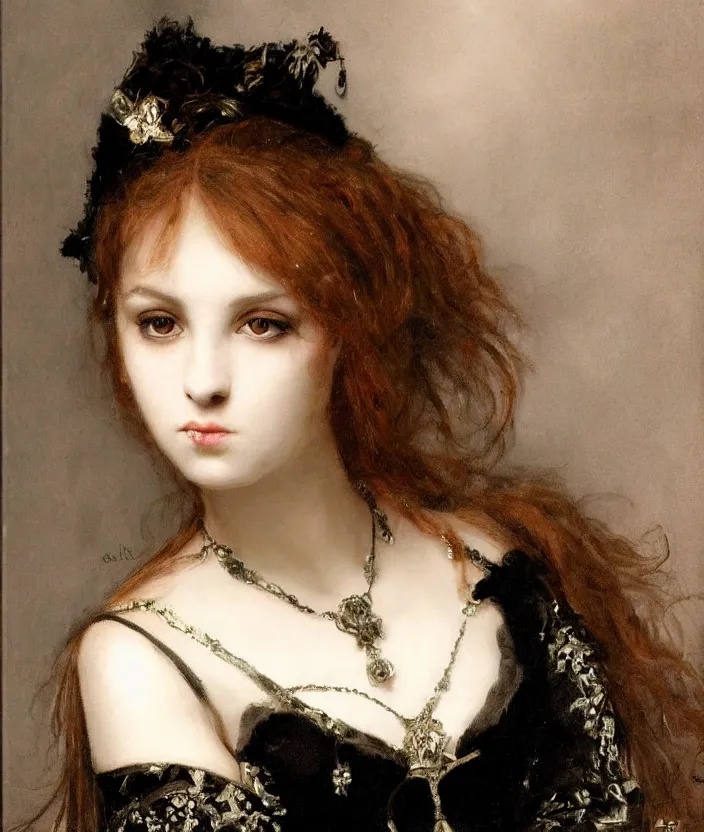 Image similar to gothic princess portrait by william - adolphe bouguerea, highly detailded