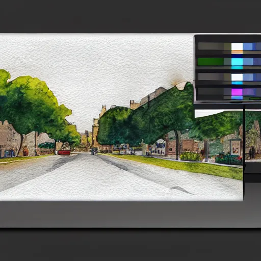 Prompt: incredible wide screenshot, ultrawide, simple watercolor, rough paper texture, edinburgh, pencil marks, tina holley hd, 4 k, remaster, dynamic camera angle, deep 3 point perspective, dynamic lighting