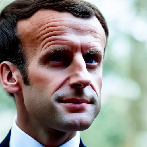 Prompt: Emmanuel Macron dressed as a 1920s woman, 50mm photography, high quality, 4K