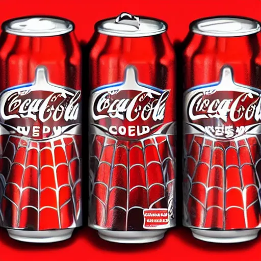 Prompt: the spiderman drink coca cola