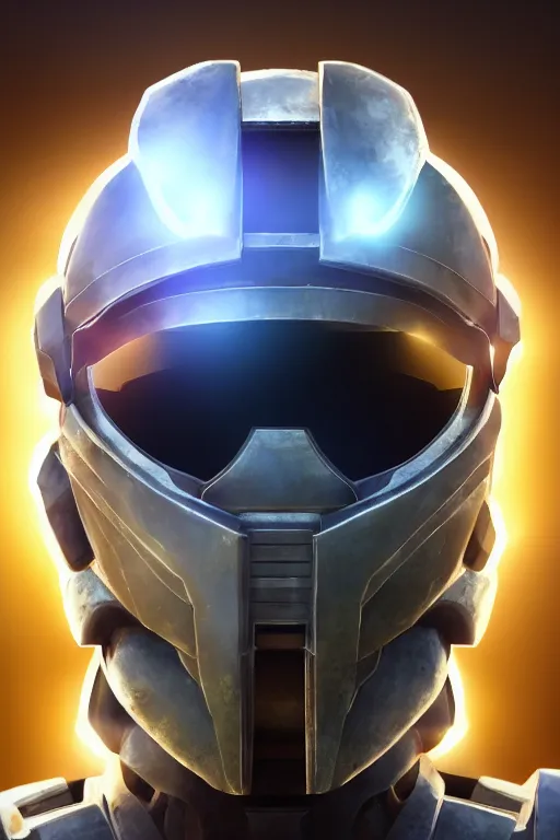 Image similar to robot ninja mask helmet halo master chief radiating a glowing aura global illumination ray tracing hdr fanart arstation by ian pesty and katarzyna da „ bek - chmiel