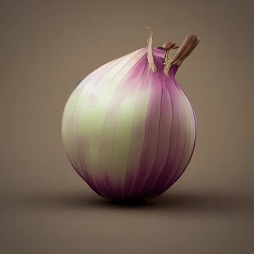 Prompt: 3d render, onion crying art, 2d