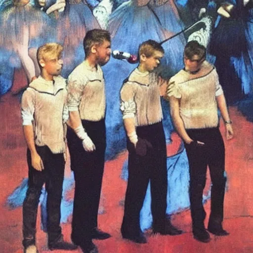 Image similar to westlife on stage art by degas