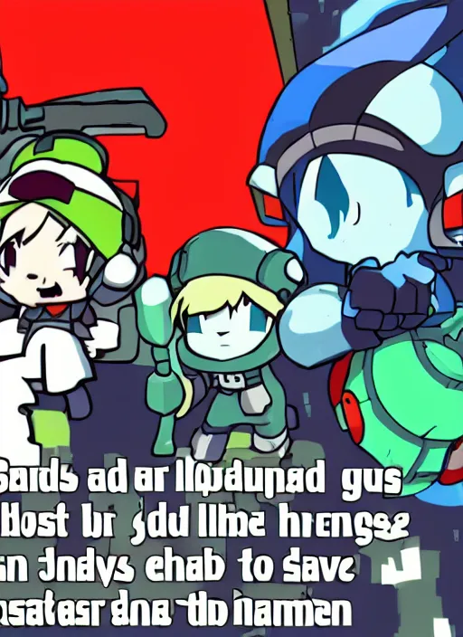 Image similar to cave story quote