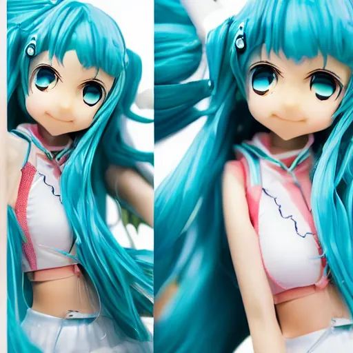 Image similar to hatsune miku as a real girl, high quality, very detailed, anatomically correct, photograph, canon mark ii