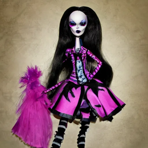 Image similar to monster high haunt couture doll, photography, hd, award winning photo.