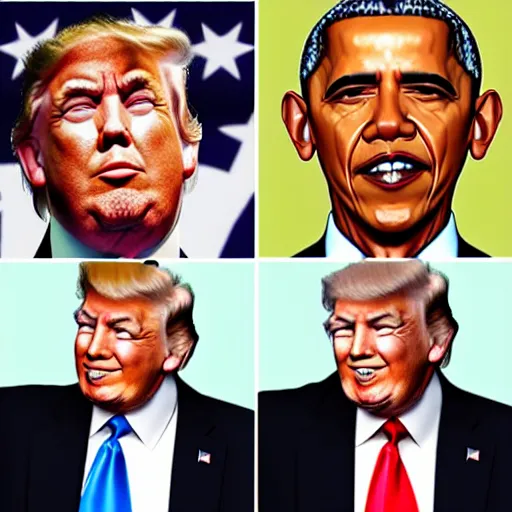 Image similar to combination of the faces of trump and obama