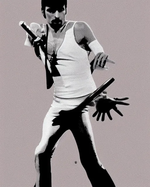 Image similar to clean white pristine minimalist volumetric Freddie Mercury by Jules Julien