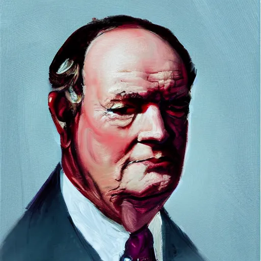 Image similar to painterly style portrait of sir patrick moore