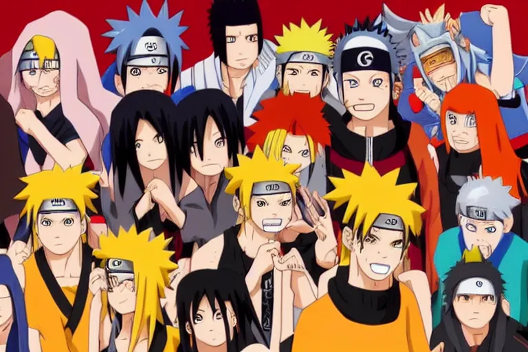 Image similar to last supper naruto characters