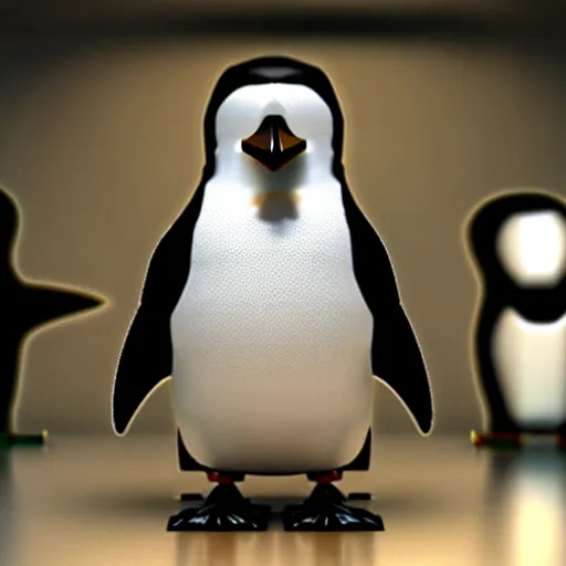 Image similar to Anthropomorphic cybertronic penguin