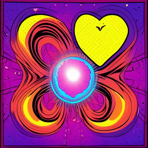 Image similar to 2 planet collapse particle fusion element macro cosmic heart art by butcher billy, sticker, colorful, illustration, highly detailed, simple, smooth and clean vector curves, no jagged lines, vector art, smooth