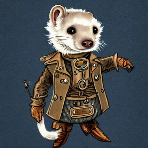 Image similar to steampunk ferret in tophet art