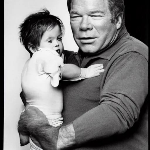 Image similar to william shatner arguing with baby