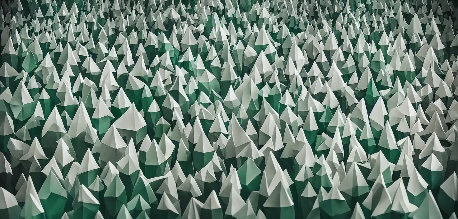 Prompt: origami forest by charlie davis behance