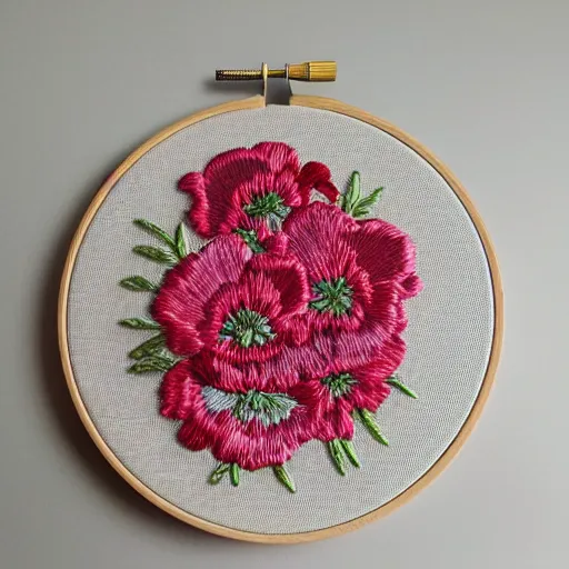 Prompt: floral embroidery