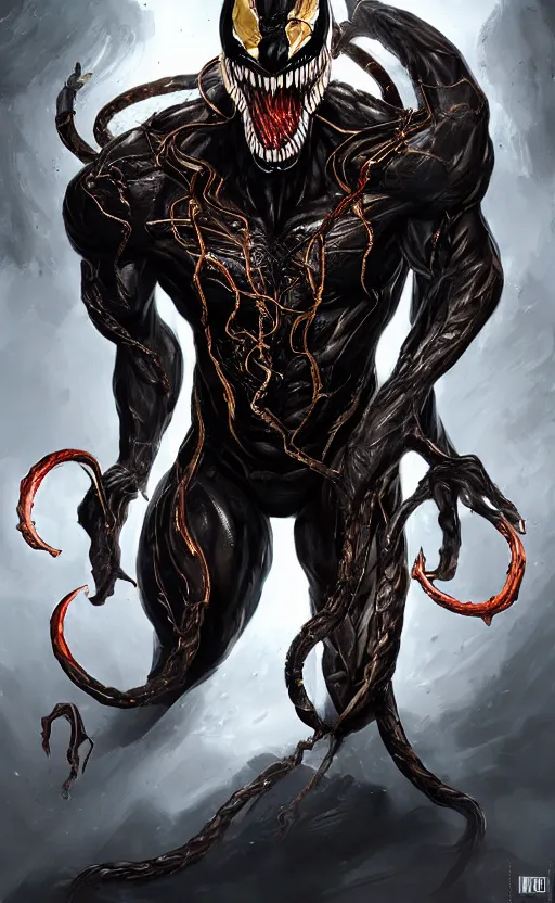 Prompt: venom as the god of time, dynamic lighting, photorealistic fantasy concept art, trending on art station, stunning visuals, creative, cinematic, ultra detailed