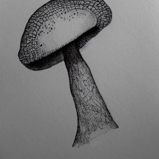 Image similar to ink drawing of a mushroom,