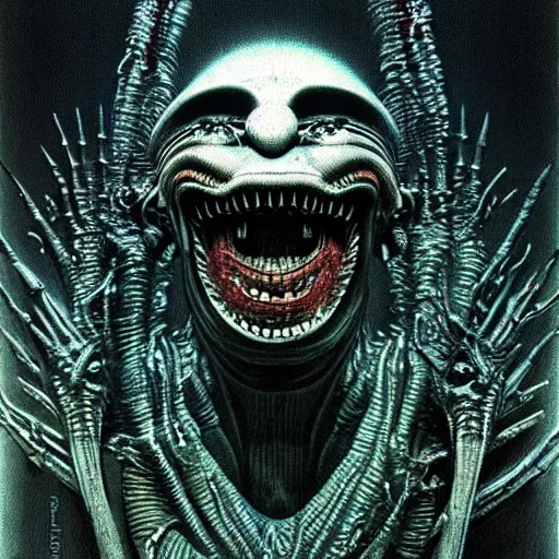 Prompt: space alien, slimy, glossy, sharp teeth, by h. r. giger, beksinski, odyssey 2 0 0 1, nightmare fuel, nightmarish, intricate, highly detailed, optical illusion, stranger things demogorgon, cave lighting, flickering