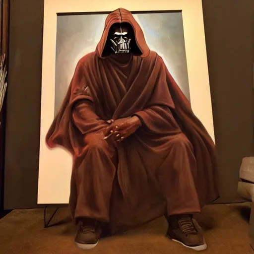 Image similar to ultra realistic portrait painting of kanye west as a sith lord, art by frank frazetta, 4 k, ultra realistic, highly detailed, epic lighting