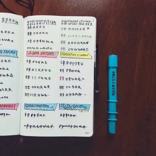 Image similar to polaroid photo of bullet journal