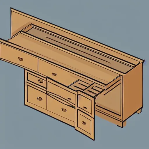 Image similar to isometric view of a sideboard