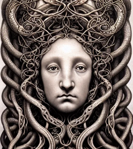 Prompt: detailed realistic beautiful kraken goddess face portrait by jean delville, gustave dore, iris van herpen and marco mazzoni, art forms of nature by ernst haeckel, art nouveau, symbolist, visionary, gothic, neo - gothic, pre - raphaelite, fractal lace, intricate alien botanicals, ai biodiversity, surreality, hyperdetailed ultrasharp octane render