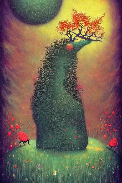 Image similar to surreal hybrid animals, nostalgia for a fairytale, magic realism, flowerpunk, mysterious, vivid colors, by andy kehoe