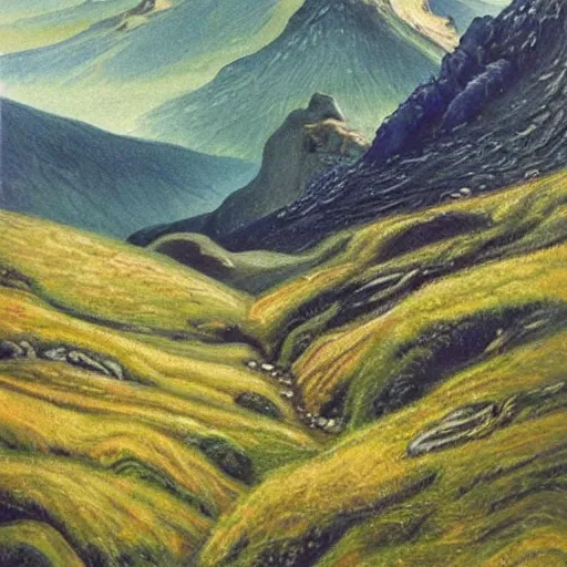 Prompt: Rarely Seen Paintings by Tolkien Portray a Lush ‘Lord of the Rings’ Landscape