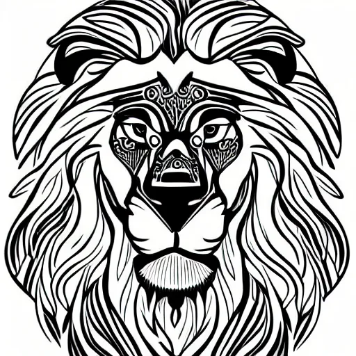 Prompt: full body portrait Lion htly, Anthropomorphic, highly detailed, colorful, illustration, smooth and clean vector curves, no jagged lines, vector art, smooth