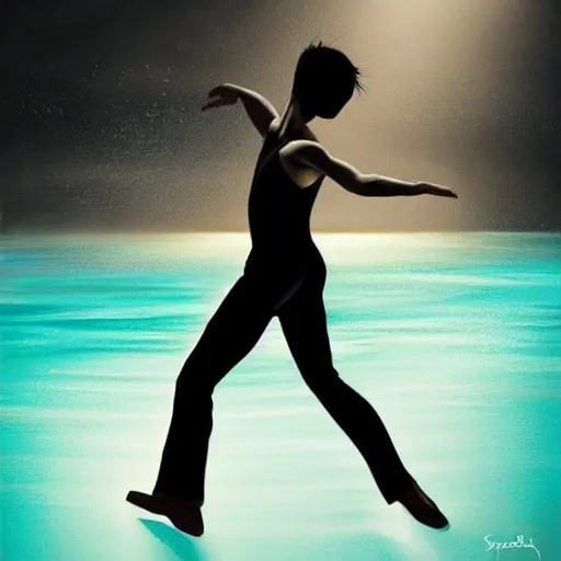 Image similar to semi realistic portrait Salsa Dancing inside the water by Stanley Artgerm Lau, AquaSixio, strong red rim light, Gesture draw, Salsa Social Dance, couple, Salsa tricks, Noir fog dark background, WLOP, Rossdraws, Gesture draw, James Jean, Andrei Riabovitchev, Marc Simonetti, and Sakimichan, trending on artstation