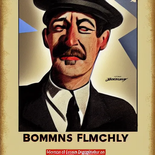 Image similar to boris brejcha as james montgomery flagg, digital art