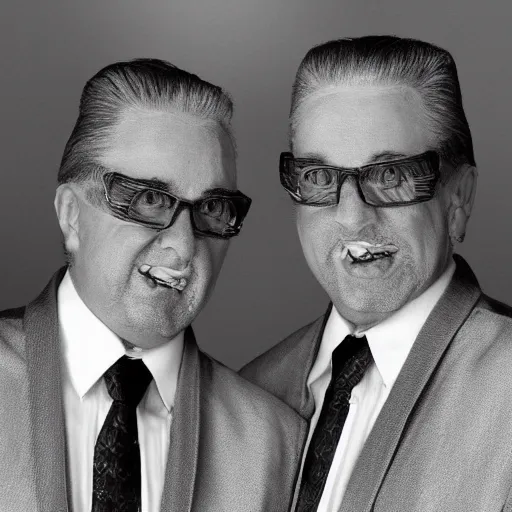 Prompt: the nova twins as 5 0 year old men