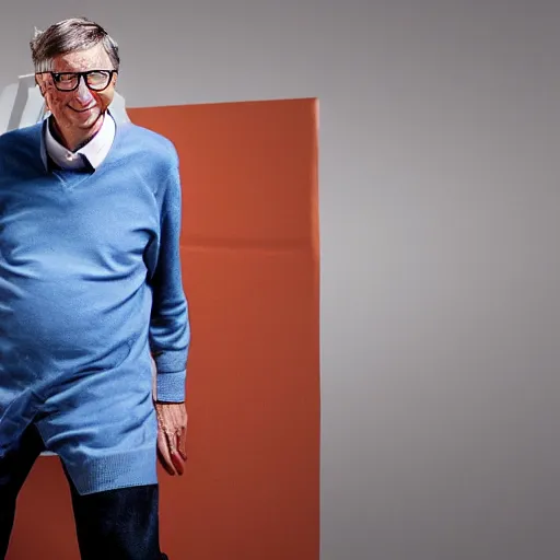 Image similar to bill gates wearing the latest hip hop fashion, award winning photography