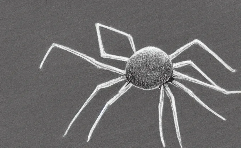 Prompt: A chalkboard drawing of a cellar spider