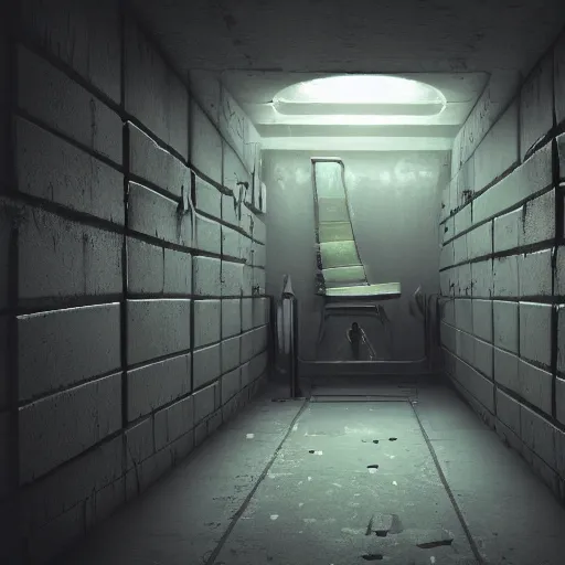 Image similar to dark, alien, prison cell, highly detailed, 4k