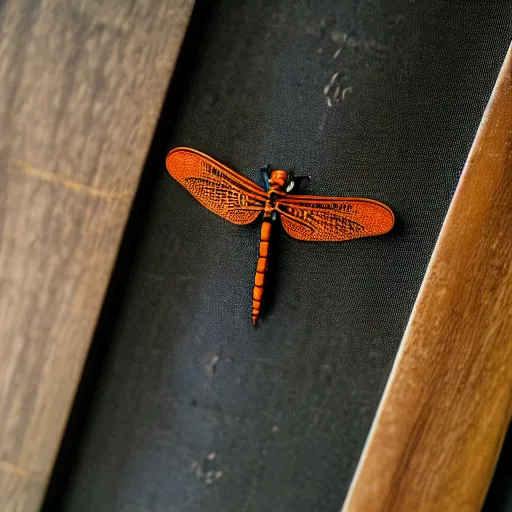 Image similar to dslr photo still of a diagram of a mechanical dragonfly in kanji, 8 5 mm, f 1. 8,