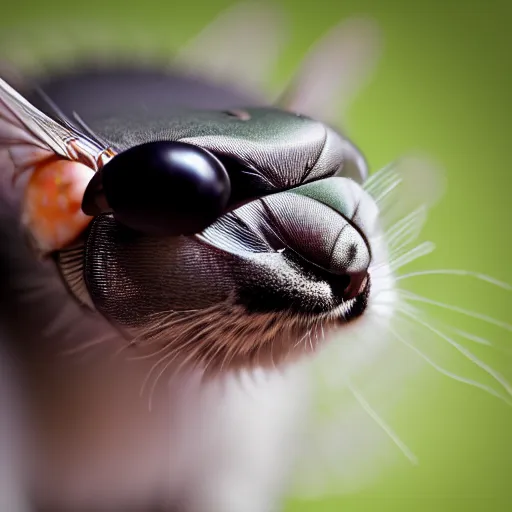Image similar to a housefly - cat - hybrid, animal photography