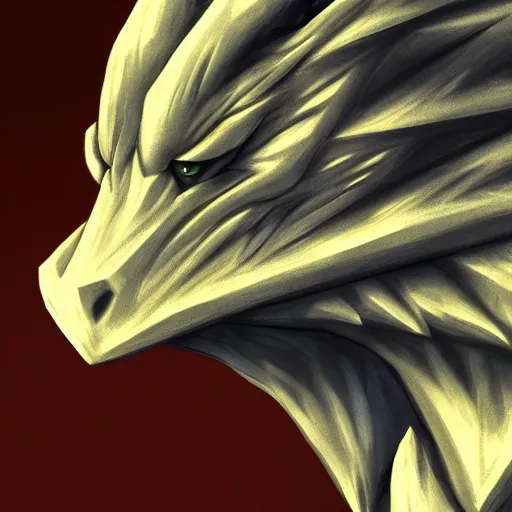 Prompt: digital art close-up bust of an anthropomorphic dragon made of shadow and darkness, fading into fog, high quality, artstation, Furaffinity, deviantart