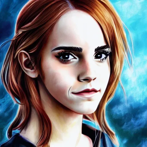 Image similar to a portrait of Emma Watson, anime art style