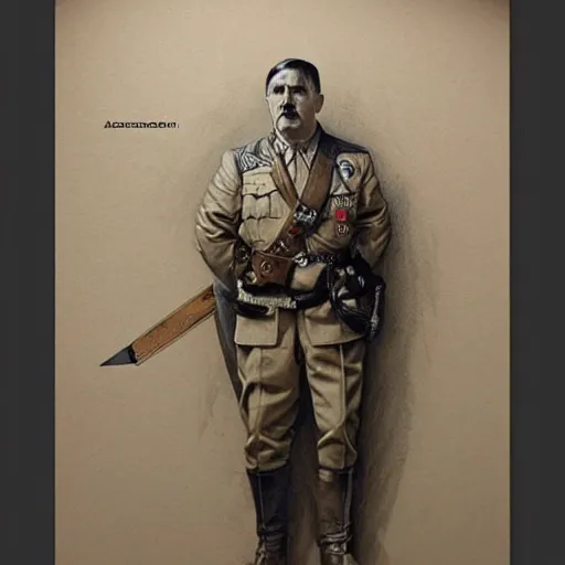 Image similar to amazing lifelike award winning pencil illustration of Adolf Hitler trending on art station artgerm Greg rutkowski alphonse mucha cinematic